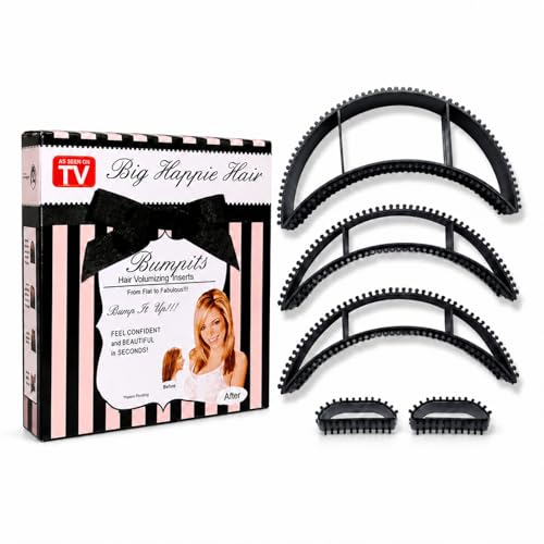 5 Pcs Bump It Hair Accessory Invisible Fluffy Hair Pad Set Fluffy Styling Tool for Women and Girl Instant Hairs Lift Volumizing Accessories for Ponytails Bumps Fluffys Hairdressing Tools(Black)