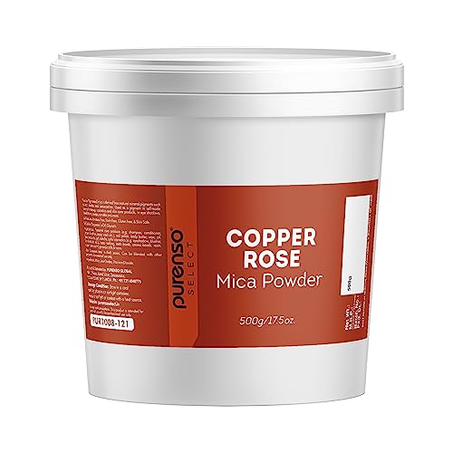 Image of Purenso Select - Copper Rose Mica Powder, 500g I For Soap Making, Candle, Lip Gloss, Nails, Bath Bombs, Art Crafts, Resin