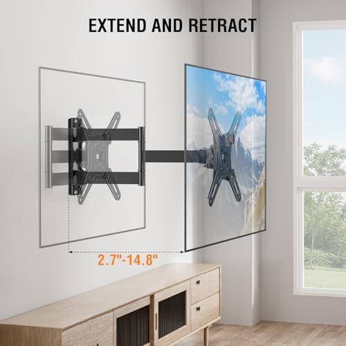 Image of ELIVED Full Motion TV Monitor Wall Mount for Most 14-42 Inch LED LCD Flat Screen TVs & Monitors, Swivel Tilt Extension Rotation tv Mount Bracket Max VESA 200x200mm, up to 44 lbs. (Pack of 2)