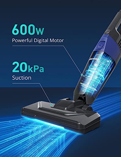 Aspiron Corded Stick Vacuum, Stick Vacuum Cleaner With 600W 20Kpa Powerful Suction & 0.88Qt Dust Cup And 32Ft Power Cord, 5-In-1 Handheld Lightweight Bagless Vacuum Cleaner Carpet And Floor For Pet #TOP2