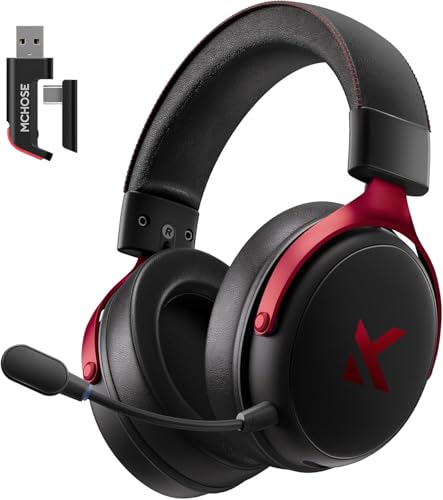 MCHOSE V9 Pro Black Red 7.1 Surround Kablosuz Gaming Kulaklık (HW-V9-4)
