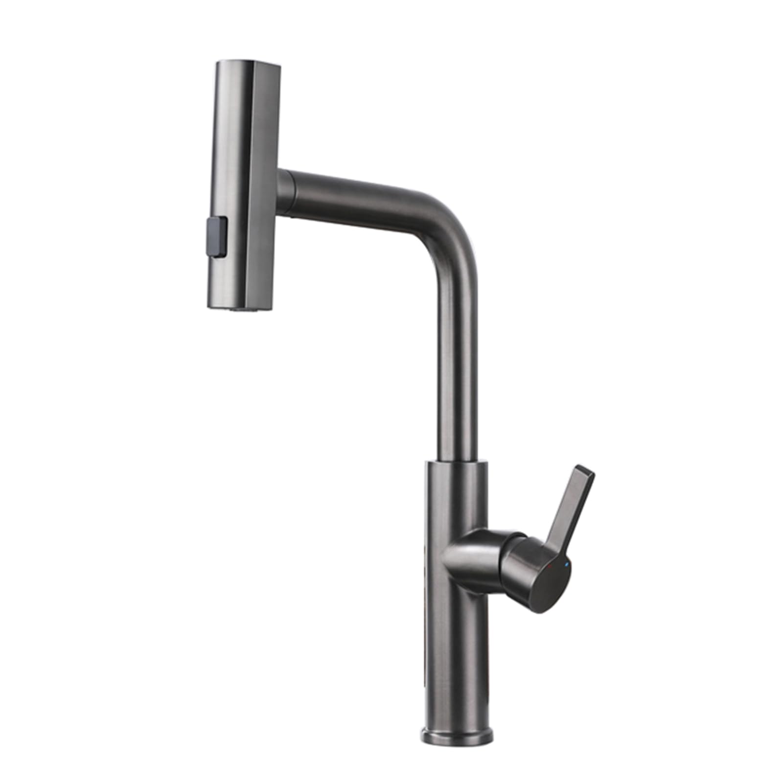 Waterfall Kitchen Taps with Pull Out Spray 3 Modes Brushed Steel Tap 360° Swivel Single Lever Mixer,Grey
