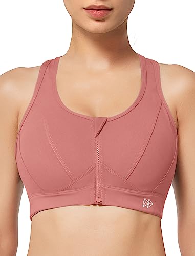 Yvette Soutien-Gorge de Sport Zippée Devant Dos Nageur avec Coussinets Soutien Élevé sous-vêtements de Sport Femme