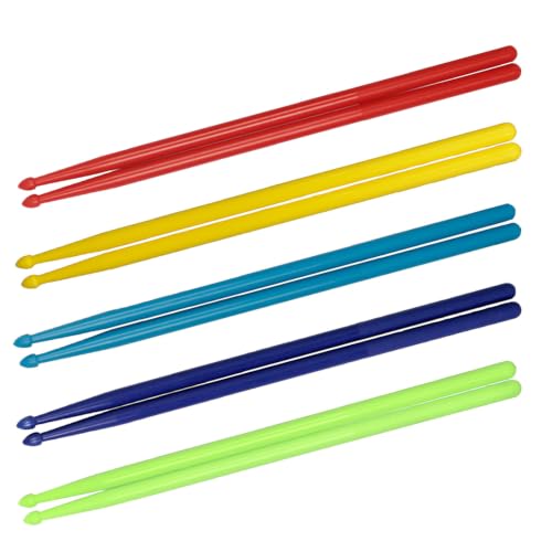 5 pares de baquetas de nylon 5A con punta oval antideslizante miniatura 1