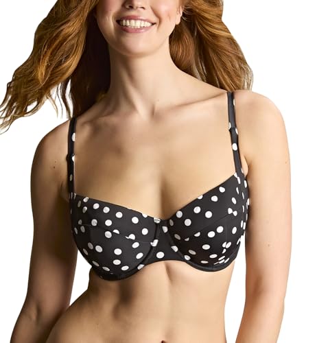 Panache Florence Balcony Underwire Bikini Top (SW2062),32E,Polka Dot Print