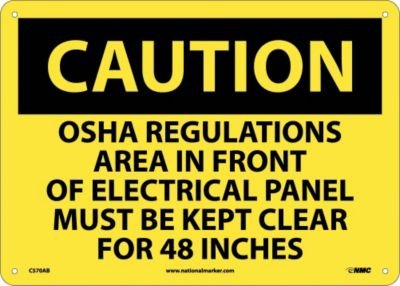 Panneau OSHA sécurité électrique zone de dégagement 122 cm aluminium