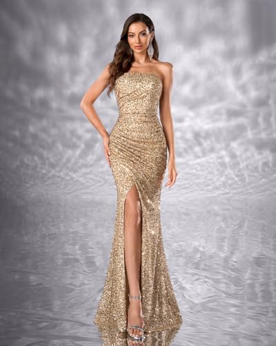 Long Glitter Dress Sherri Hill 55738 Strapless Beaded Evening Gown Peacock  Shop Sherri Hill Dresses On