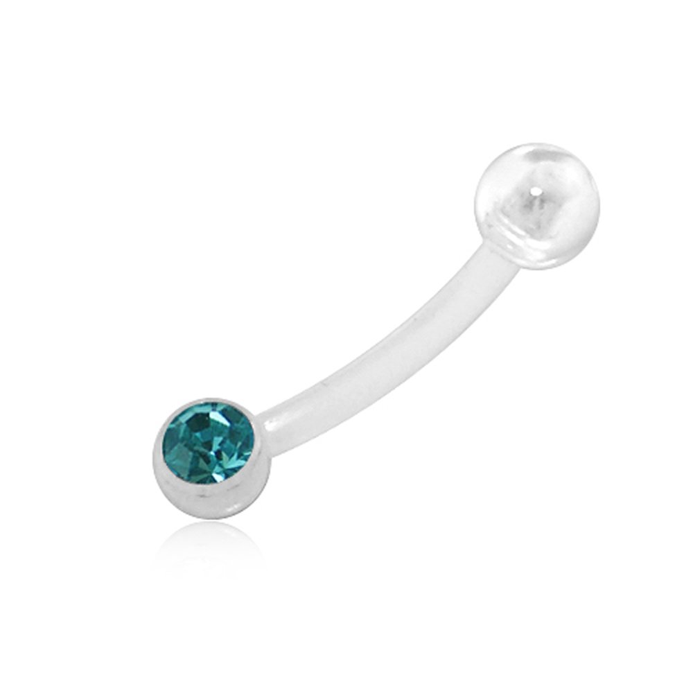 Curved Barbells Jeweled Clear BioFlex Eyebrow Ring
