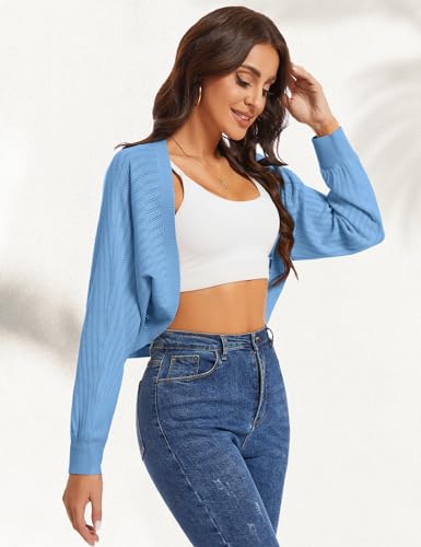 Women's 2025 Fall casual Cropped Cardigan Trendy Cute Bolero Shrug Chunky Knit Cardigan Sweater2