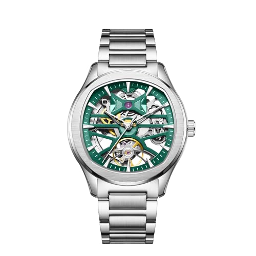 Image of ALIX AL2924 Automatic Mechanical Wrist Skeleton Stainless Steel Band Waterproof Luminous Analog Watches