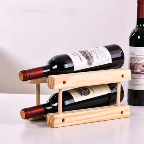 Soporte de madera para 2 botellas de vino miniatura 5