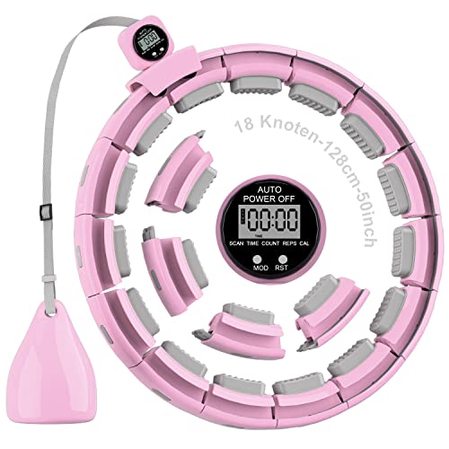 Smart Hula Hoop Viola Con Peso Regolabile E Nodi Rimovibili – Fitness Massaggio 2 In 1 Per Adulti