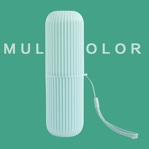 Miniatura 4 de GLEAVI Portatepillos de dientes portátil Estuche de viaje Taza de cepillado de dientes para viaje en casa Contenedor de pasta de dientes de plástico