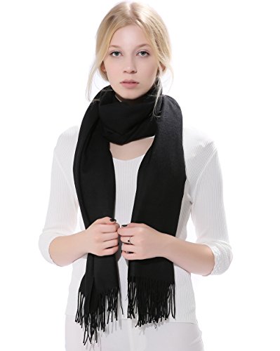 Anboor Womens Cashmere gevoel solide sjaal sjaal mode dames zachte warme sjaals wrap met kwastjes