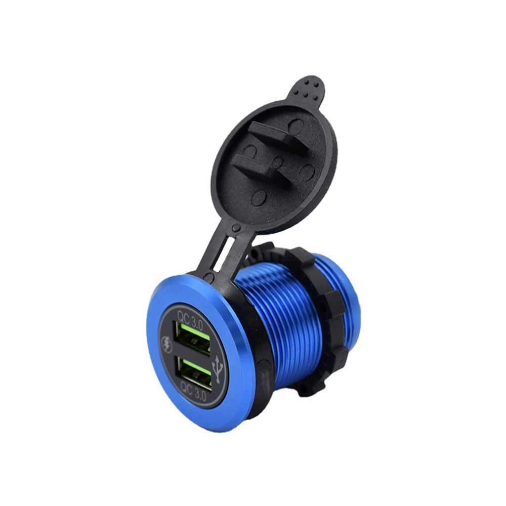QC3.0 Charger 12V Dual USB Car Charger Fast Charging for Marine Truck Motorcycle Car etc