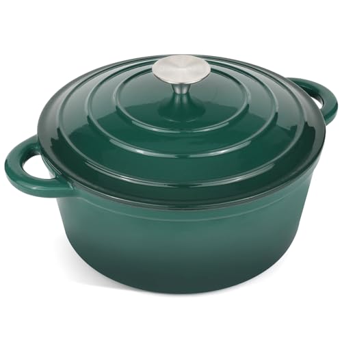 CookNexa 6 Qt Enameled Cast Iron Dutch Oven Green