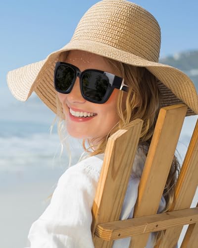 Polarized Sunglasses Fit Over Glasses for Women, Square Wrap Around Shades for Driving Riding UV400 Protection3