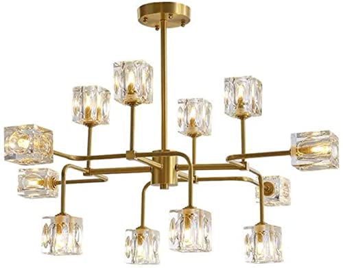 Chandelier cristal G9 suspendu doré pour salon chambre et bureau moderne