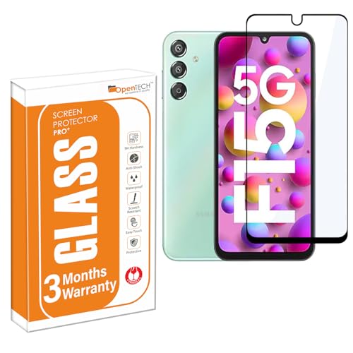 Image of OpenTech Military-Grade Tempered Glass Screen Protector Compatible For Samsung Galaxy F15 5G (6.6 Inches) With Edge To Edge Coverage And Easy Installation Kit for Smartphone