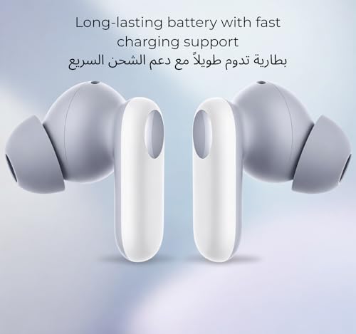 Image of Buds 2r Compatible for Nord Wireless Earphones Equipped Mic 12.4mm Drivers Noise Reduction Long Battery 38Hr Deep Bass Fast Pair Clear Call Lightweight in-Ear Type C Charging (White)