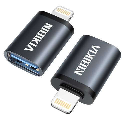 Lightning auf USB Adapter, 2Pack iPhone Stick Adapter Kompakter USB 3.0-OTG f&uuml;r iPhone/iPad, Hubs, MIDI Keyboard, Maus, Kartenleser, Daten Synchronisation unterst&uuml;tzt Flash Drive