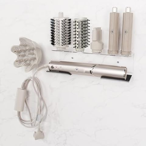 Affogato Wall Mount Holder Compatible with Shark FlexStyle, Acrylic Wall Mounted Organizer for Storage Attachments, Rack with Cord Hanger for Accessories Curlers Brushes Diffuser Cover