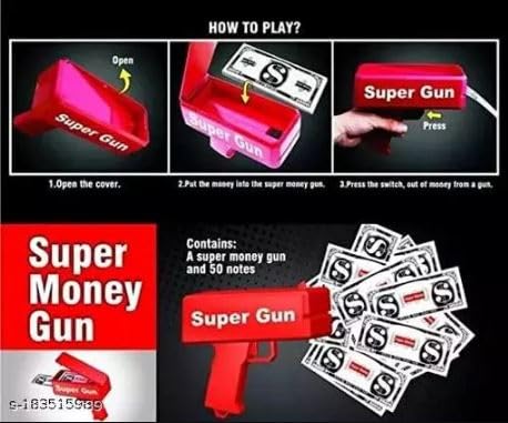 Image of Supreme Money Gun Cash Cannon for Wedding, Parties and Fun - Includes 100 Fake Dollars Money Gun