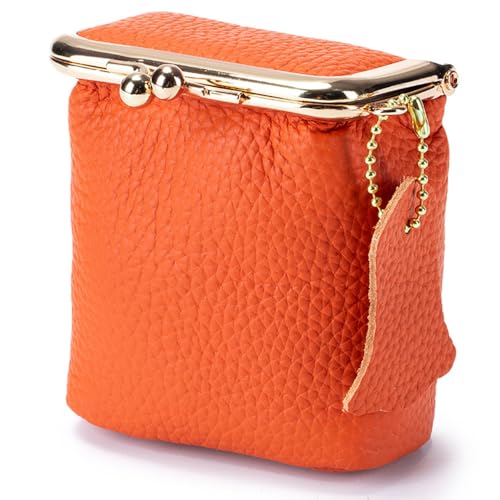 Mini joyero, estuche de cuero para pintalabios, organizador de monedero vintage portátil para viajes, collares, pulseras, almacenamiento, Orange, Classique