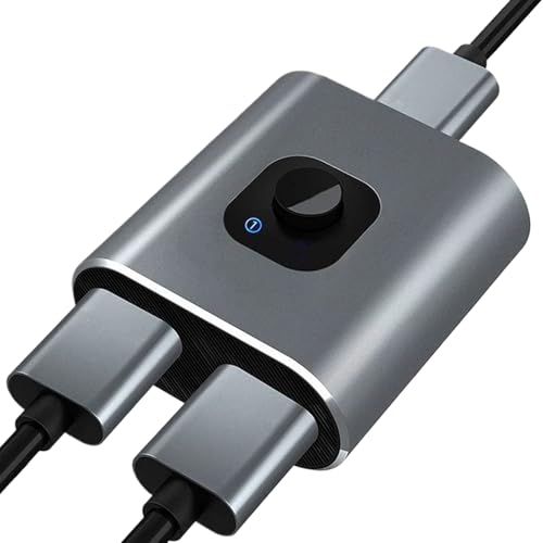 Monozoz Divisor HDTV - Conector adaptador 2 en 1 - Adaptador Plug and Play, para ordenador portátil, monitor de TV, hogar, estudio, aula, sala de control, videoconferencia, configuración de juegos