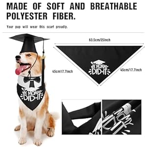 3 pcs pet graduation caps with bow tie collar and bandana dog graduation hats with tassel and 2024 pendant pet grad costume for dogs cats puppy graduation party accessory black scarf   cucciolini doodles