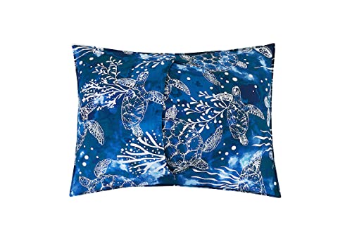 C&F Home Marley Cove 3-Piece Full/Queen Quilt Set with 2 Shams Blue Coastal Animals Sea Turtle Jellyfish Reversible Blue Stripe Quilted Bedroom Bedding Set Full/Queen 3 Piece Set Blue - Image 5