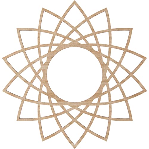 Image of Ekena Millwork 16 inchOD x 6 1 /8 inchID x 3 /8 inchT Eleanor Wood Fretwork Pierced Ceiling Medallion, Alder