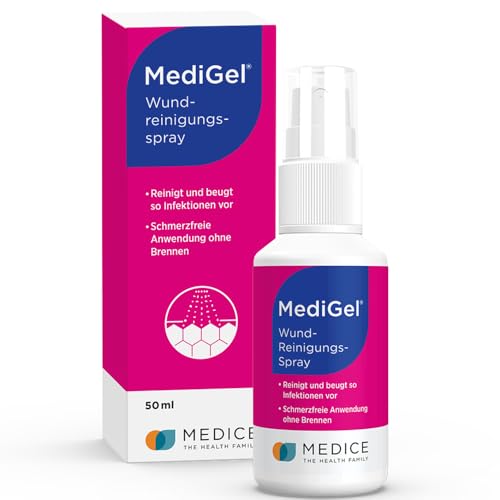 MediGel Wundreinigungsspray 50 ml entfernt sorgfältig Schmutz & Mikroorganismen ohne Brennen - der Infektion einen Schritt voraus