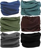VANCROWN Neck Gaiter Headband Headwear Head Wrap Face Mask Magic Scarf Bandana for Men and Women (6PCS.Solid Color.2)
