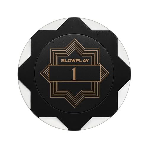 SLOWPLAY Nash Clay Poker Chips, 14 Grams Heavyweight Clay Composite, 40mm Large Chips in Bulk, Pack of 50 with Denomination of 1