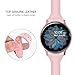 Tensea Leather Band Replacement for Samsung Galaxy Watch Active 2 44mm / 40mm Band and Galaxy Watch 42mm Band, Women Men Soft and Slim Leather Strap Compatible with Galaxy Watch (Pink)