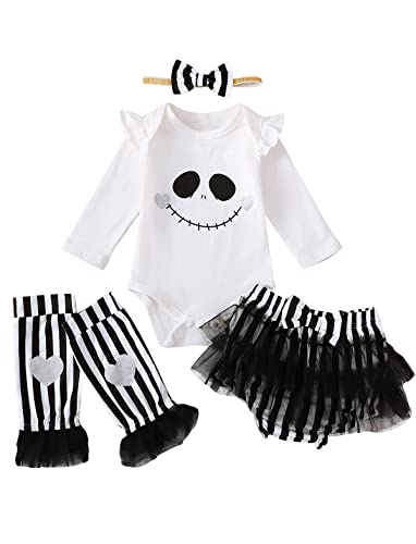 Image of Minseng Direct Baby Girl Halloween Outfit Newborn My First Halloween Clothes 1st Halloween Bodysuit Ghost Outfit