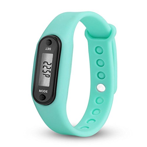 Kanzd Run Step Watch Bracelet pedometer calorie Counter Digital LCD Walking Distance (Sky Blue)