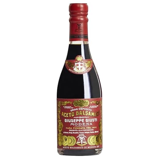 Giusti Aceto Balsamico di Modena – Giusti Balsamico Essig 3 Goldmedaillen in Traditionsflasche (1 x 0.25 l)