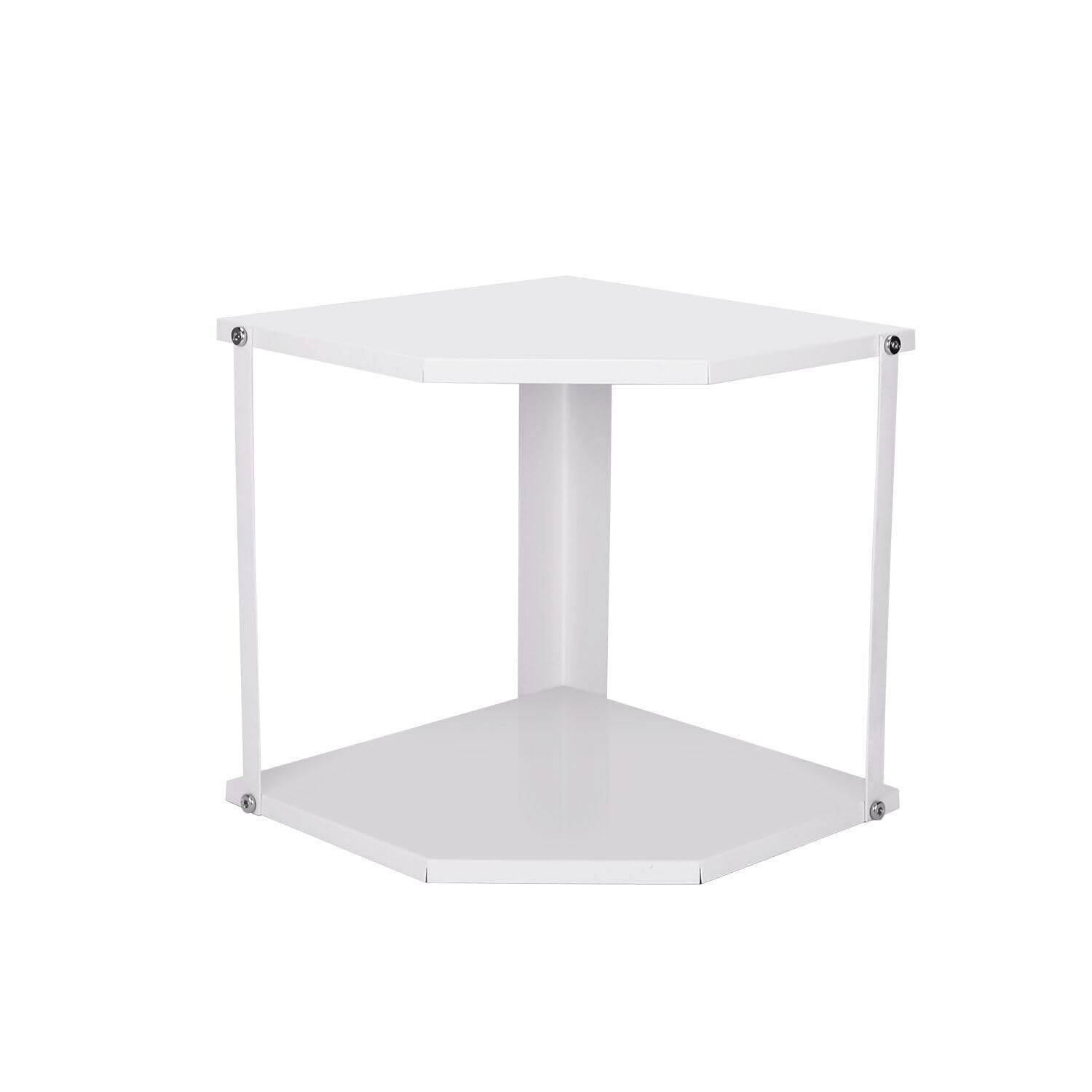 HUIJIN (2 Niveaux) Blanc Étagère d'angle de Cuisine,étagère à épices,Support De Sol Triangulaire De Salle De Bain Multicouche,Étagère de Rangement Triangulaire pour Casserole