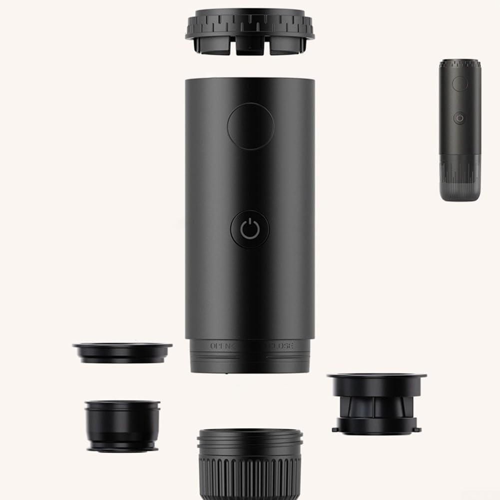 Macchina per caffè espresso portatile con ricarica USB, macchina da caffè elettrica da viaggio, tazza termica per auto, ufficio, campeggio e viaggi d'affari, design compatto per caffè fresco da
