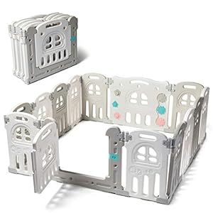 Play22 Foldable Baby Playpen 14 Panel – Kids Safety Activity Play Center – Safety Play Yard Play Pens for Babies…