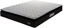 Colchão Casal Espuma D45 Pillow Top Strong 138x188x24cm Marrom/branco Hellen - Suporta até 150kg por pessoa