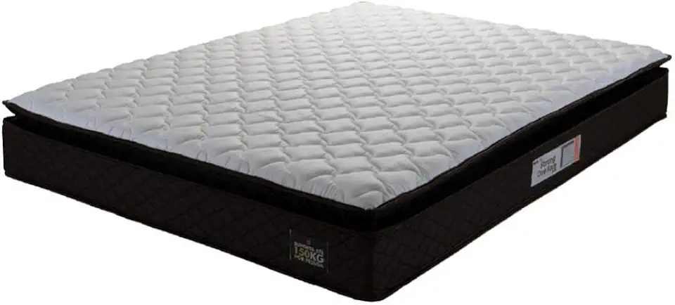Colchão Casal Espuma D45 Pillow Top Strong 138x188x24cm Marrom/branco Hellen - Suporta até 150kg por pessoa