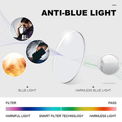 Image of CARFIA Mens Blue Light Glasses Anti Blue Ray Lightweight Rectangular Computer Reading Gaming TV Phones Glasses CA6207