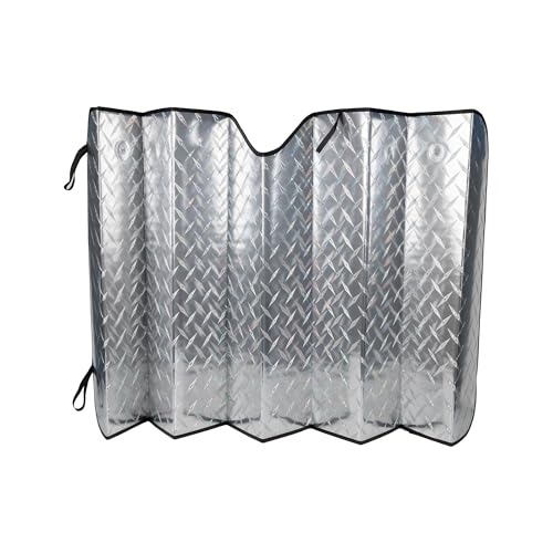 Cofan Parasol Delantero Aluminizado con Efecto Láser | 2 Ventosas Incluidas | Protección UV para Vehículos