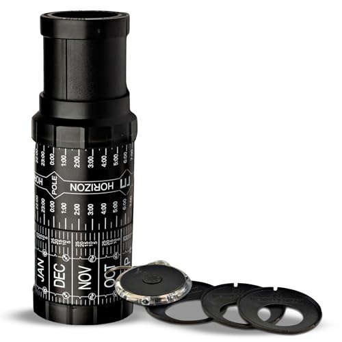 Star Finder - 7.87x2.36 Compact Kaleidoscope Diagrams Stars and Constellations in Northern and Southern Hemispheres - Includes 3 Latitude Wheels and Red Light by Kings County Tools