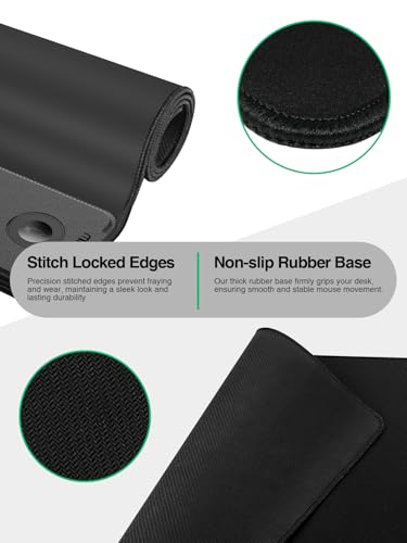 Image of Mouse Pad with Magnetic Wireless Charging, Large Desk Mat, Non-Slip Mouse Mat, Keyboard Pad for Gaming, Desk, Office, PC
