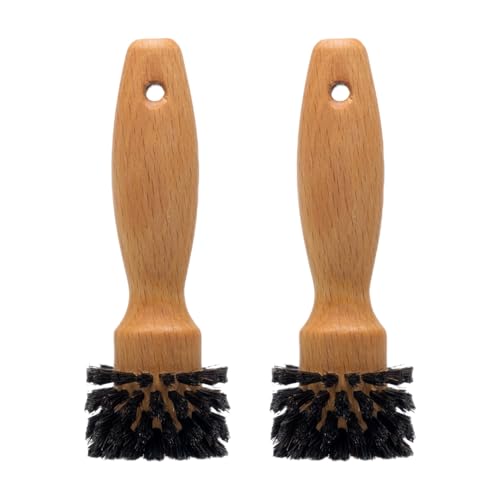 SAUBA Steckdosenbürste Bosco | Reinigungsbürste aus Holz mit Rosshaar 2er Pack | für Schuko-Steckdose Typ C,F,K | Steckdosenreiniger Bürste aus natürlichen Materialien
