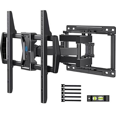 Pipishell Full Motion TV Wall Mount for Most 37-75 inch TVs, Wall Mount Bracket with Dual Articulating Arms, Swivel, Tilt, Max VESA 600x400mm up to 100 lbs, TV Mount Fits 12”/16” Wood Studs, PILF6